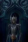 Alien warrior in armor. AI Generated. Art Print